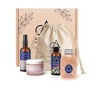 Absolute Aromas Relaxation Collection Gift Set - Luxury Spa Gift Box with Relaxation Room Spray, Himalayan Bath Salts, Massage Oil & Salt Scrub - Calming Aromatherapy Gift for Women