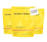 Absolute Collagen Essential Blend Halal Collagen Peptides Powder | Mango & Peach | 8,000mg (5,000mg Bovine, 3,000mg Marine) | Skin, Hair and Nails Vitamins | 60mg Vitamin C | 12 Week Supply