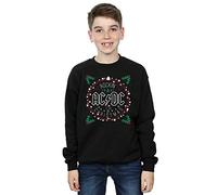 Absolute Cult AC/DC Boys Christmas Circle Sweatshirt 7-8 Years Black