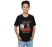 Absolute Cult ACDC Boys Highway to Hell Group T-Shirt Black 7-8 Years