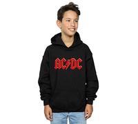 Absolute Cult ACDC Boys Red Logo Hoodie Black 9-11 Years