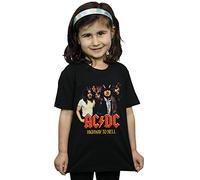 Absolute Cult ACDC Girls Highway to Hell Group T-Shirt Black 7-8 Years
