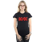 Absolute Cult ACDC Women's Red Logo T-Shirt Black X-Large