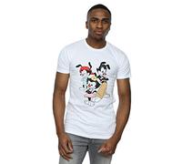 Absolute Cult Animaniacs Men's Dot Wakko and Yakko T-Shirt White Large