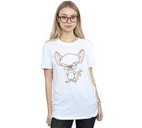 Absolute Cult Animaniacs Women's The Brain Classic Pose Boyfriend Fit T-Shirt White Large