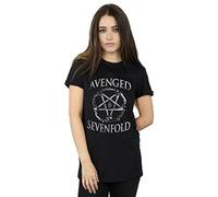 Absolute Cult Avenged Sevenfold Women's Flourish Boyfriend Fit T-Shirt Black Small