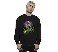 Absolute Cult Beetlejuice Men's Purple Circle Sweatshirt Black Medium