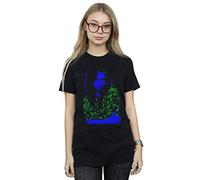 Absolute Cult Billie Eilish Women's Neon Backlit Boyfriend Fit T-Shirt Black X-Large