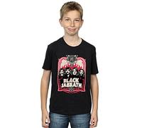 Absolute Cult Black Sabbath Boys Flames Distressed T-Shirt Black 9-11 Years