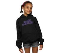 Absolute Cult Black Sabbath Girls Distressed Logo Hoodie Black 9-11 Years