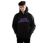 Absolute Cult Black Sabbath Men's Distressed Logo Hoodie Black Small
