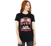 Absolute Cult Black Sabbath Women's Flames Distressed Boyfriend Fit T-Shirt Black Medium