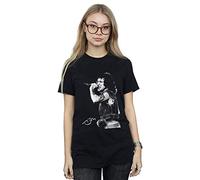 Absolute Cult Bon Scott Women's Signed Photo Boyfriend Fit T-Shirt Black Large