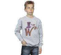 Absolute Cult Charlie and The Chocolate Factory Boys Willy Wonka Initial Sweatshirt Sport Grey 7-8 Years