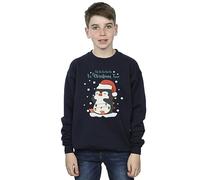 Absolute Cult Christmas Boys Penguin Christmas Time Sweatshirt Navy Blue 12-13 Years