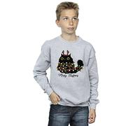 Absolute Cult Christmas Boys Pets Christmas Cat Merry Fluffmas Sweatshirt Sport Grey 9-11 Years