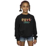 Absolute Cult Christmas Girls Gingerbread Merry Christmas Sweatshirt Black 12-13 Years