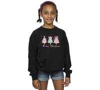 Absolute Cult Christmas Girls Merry Christmas Trees Sweatshirt Black 12-13 Years