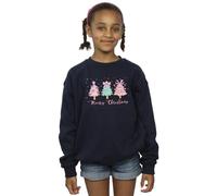 Absolute Cult Christmas Girls Merry Christmas Trees Sweatshirt Navy Blue 9-11 Years