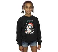 Absolute Cult Christmas Girls Penguin Christmas Time Sweatshirt Black 9-11 Years