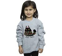 Absolute Cult Christmas Girls Pets Christmas Cat Merry Fluffmas Sweatshirt Sport Grey 9-11 Years
