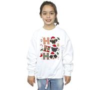 Absolute Cult Christmas Girls Pets Christmas Ho Ho Ho Dogs Sweatshirt White 12-13 Years
