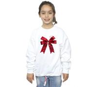 Absolute Cult Christmas Girls Red Bow Sweatshirt White 12-13 years