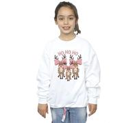 Absolute Cult Christmas Girls Reindeer Bows Sweatshirt White 12-13 Years