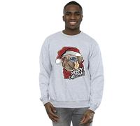 Absolute Cult Christmas Men's Pug Merry Christmas Sweatshirt Sport Grey XXX-Large