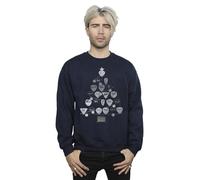 Absolute Cult Christmas Men's Tree Guitar Picks Sweatshirt Navy Blue Medium
