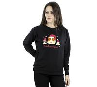 Absolute Cult Christmas Women's Guinea Pig Santa's Helpers Sweatshirt Black Large