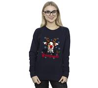 Absolute Cult Christmas Women's Pets Christmas Merry Woofmas Jack Russell Sweatshirt Navy Blue X-Large