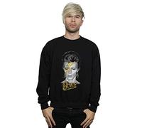 Absolute Cult David Bowie Men's Aladdin Sane Gold Bolt Sweatshirt Black Large