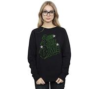 Absolute Cult David Bowie Women's Multiple Neon Logo Sweatshirt Black Medium