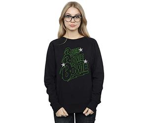 Absolute Cult David Bowie Women's Multiple Neon Logo Sweatshirt Black Medium
