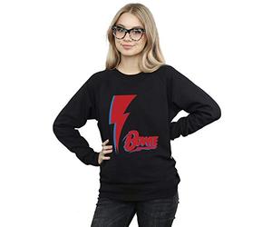 Absolute Cult David Bowie Women's Red Bolt Sweatshirt Black Medium