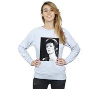 Absolute Cult David Bowie Women's Ziggy Looking Sweatshirt Sport Grey Large