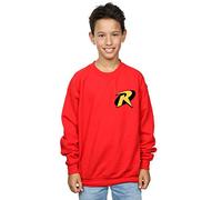 Absolute Cult DC Comics Boys Batman Robin Logo Sweatshirt Red 5-6 Years