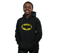Absolute Cult DC Comics Boys Batman TV Series Distressed Logo Hoodie Black 9-11 Years