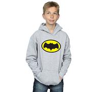 Absolute Cult DC Comics Boys Batman TV Series Logo Hoodie Sport Grey 5-6 Years