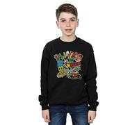 Absolute Cult DC Comics Boys Teen Titans Go Robin Montage Sweatshirt Black 5-6 Years