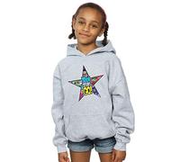 Absolute Cult DC Comics Girls Teen Titans Go Star Logo Hoodie Sport Grey 7-8 Years