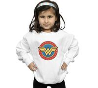 Absolute Cult DC Comics Girls Wonder Woman Circle Logo Sweatshirt White 5-6 Years