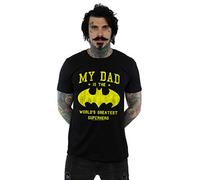 Absolute Cult DC Comics Men's Batman My Dad Is A Superhero T-Shirt Black Medium