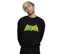 Absolute Cult DC Comics Men's Batman Retro Logo Sweatshirt Black Medium