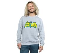 Absolute Cult DC Comics Men's Batman Retro Logo Sweatshirt Sport Grey X-Large