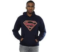 Absolute Cult DC Comics Men's Supergirl Logo Hoodie Navy Blue XXXX-Large