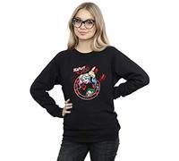 Absolute Cult DC Comics Women's Harley Quinn Joker Patch Sweatshirt Black X-Large
