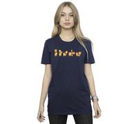 Absolute Cult Disney Women's Winnie The Pooh Stretching Boyfriend Fit T-Shirt Navy Blue Small