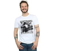 Absolute Cult Disturbed Men's Mono Sketch T-Shirt White X-Large